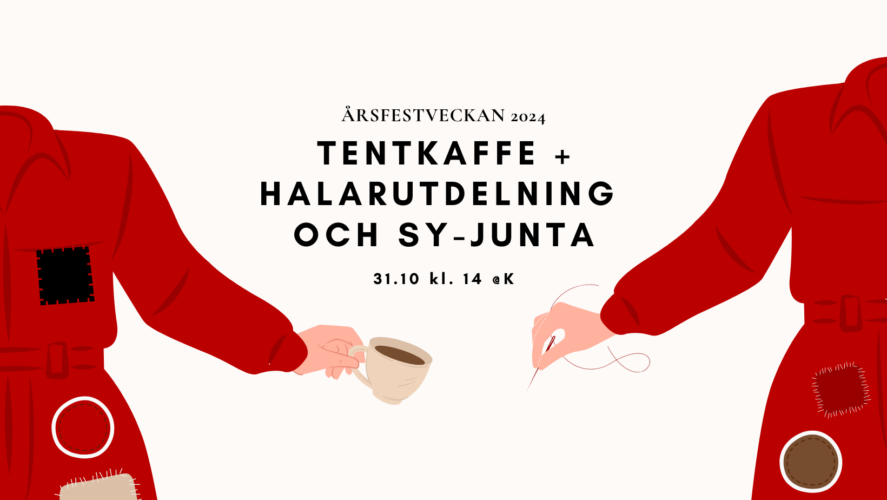 Tentkaffe + halarutdelning och sy-junta